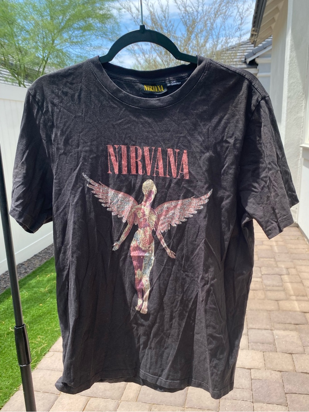 NIRVANA Black Tee with Yellow Logo